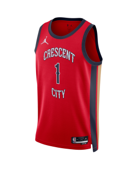 Zion Williamson #1 Maillot rouge des Pélicans de la Nouvelle-Orléans