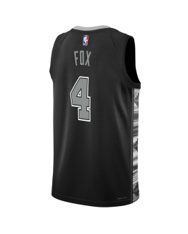 De'Aaron Fox #4 Maillot de déclaration noir San Antonio Spurs