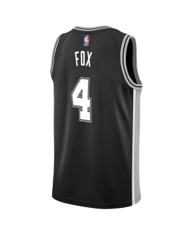 De'Aaron Fox #4 Maillot Icône Noir San Antonio Spurs