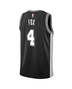 De'Aaron Fox #4 Maillot Icône Noir San Antonio Spurs