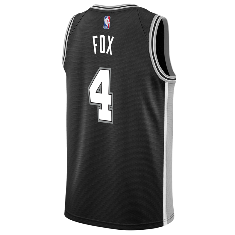 De'Aaron Fox #4 Maillot Icône Noir San Antonio Spurs