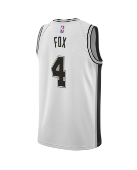 De'Aaron Fox #4 Maillot blanc de l'association des San Antonio Spurs