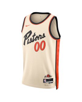 Maillot personnalisé Detroit Pistons White City Edition
