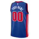 Maillot personnalisé icône bleue des Detroit Pistons