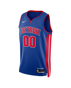 Maillot personnalisé icône bleue des Detroit Pistons