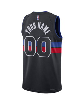 Maillot de déclaration noir personnalisé des Detroit Pistons