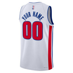 Maillot personnalisé de l'association blanche des Detroit Pistons
