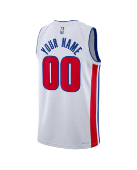 Maillot personnalisé de l'association blanche des Detroit Pistons