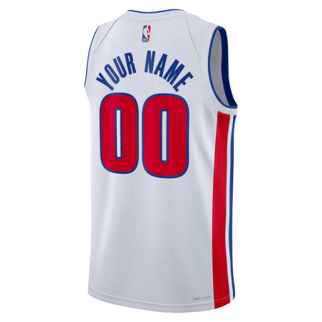 Maillot personnalisé de l'association blanche des Detroit Pistons