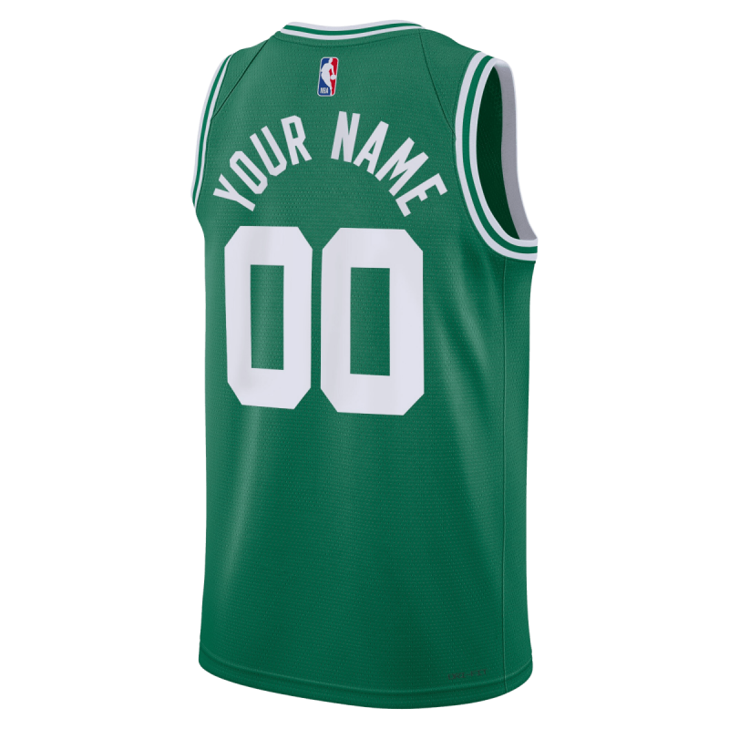 Maillot personnalisé icône verte des Boston Celtics