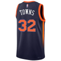 Karl-Anthony Towns #32 Maillot de déclaration de la marine des New York Knicks