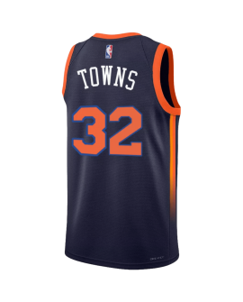 Karl-Anthony Towns #32 Maillot de déclaration de la marine des New York Knicks