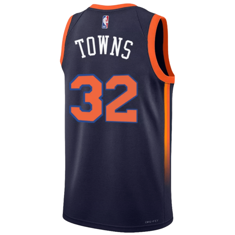 Karl-Anthony Towns #32 Maillot de déclaration de la marine des New York Knicks