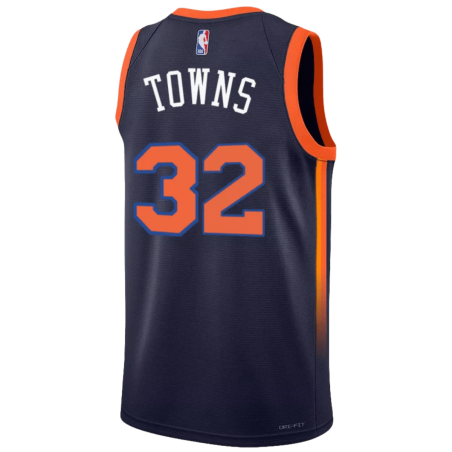Karl-Anthony Towns #32 Maillot de déclaration de la marine des New York Knicks