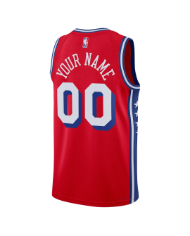 Maillot personnalisé de déclaration rouge des 76ers de Philadelphie