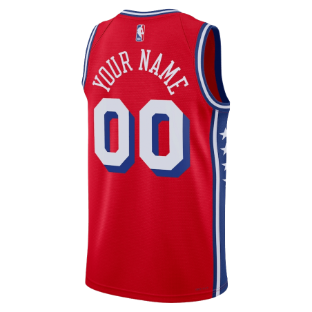 Maillot personnalisé de déclaration rouge des 76ers de Philadelphie