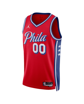 Maillot personnalisé de déclaration rouge des 76ers de Philadelphie