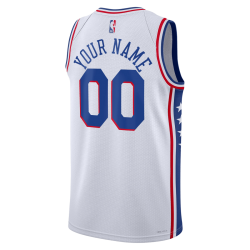 Maillot personnalisé de l'association blanche des 76ers de Philadelphie