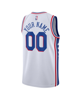 Maillot personnalisé de l'association blanche des 76ers de Philadelphie