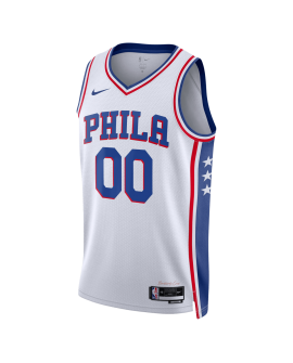 Maillot personnalisé de l'association blanche des 76ers de Philadelphie