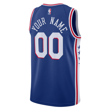 Maillot personnalisé icône bleue des 76ers de Philadelphie