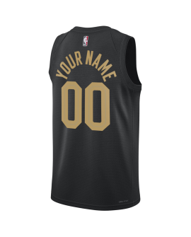 Maillot de déclaration noir personnalisé des Cleveland Cavaliers