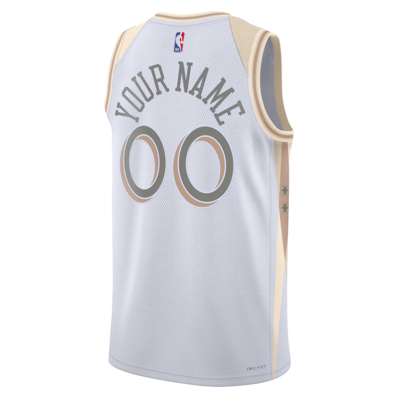 Maillot personnalisé Chicago Bulls White City Edition