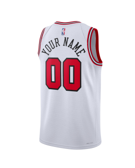 Maillot personnalisé de l'association blanche des Chicago Bulls