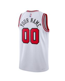 Maillot personnalisé de l'association blanche des Chicago Bulls