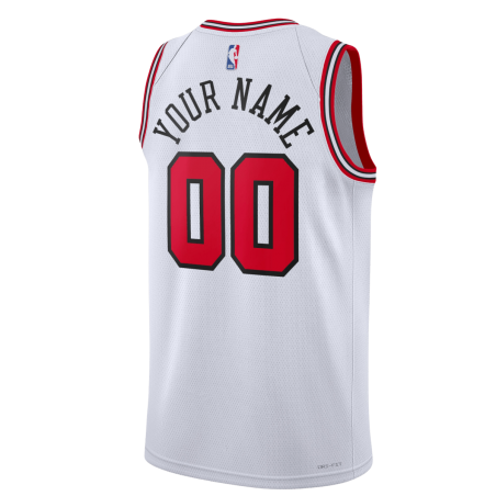 Maillot personnalisé de l'association blanche des Chicago Bulls