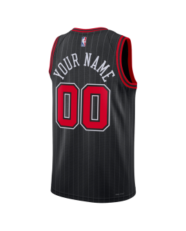 Maillot de déclaration noir personnalisé des Chicago Bulls