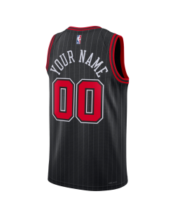 Maillot de déclaration noir personnalisé des Chicago Bulls