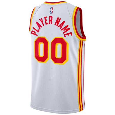Maillot personnalisé de l'association blanche des Hawks d'Atlanta