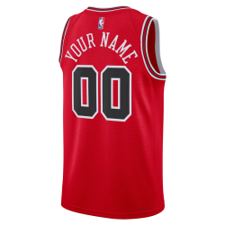 Maillot personnalisé icône rouge des Chicago Bulls