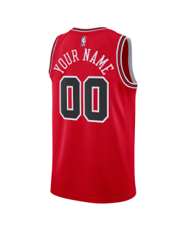 Maillot personnalisé icône rouge des Chicago Bulls