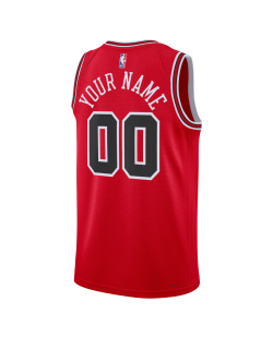 Maillot personnalisé icône rouge des Chicago Bulls