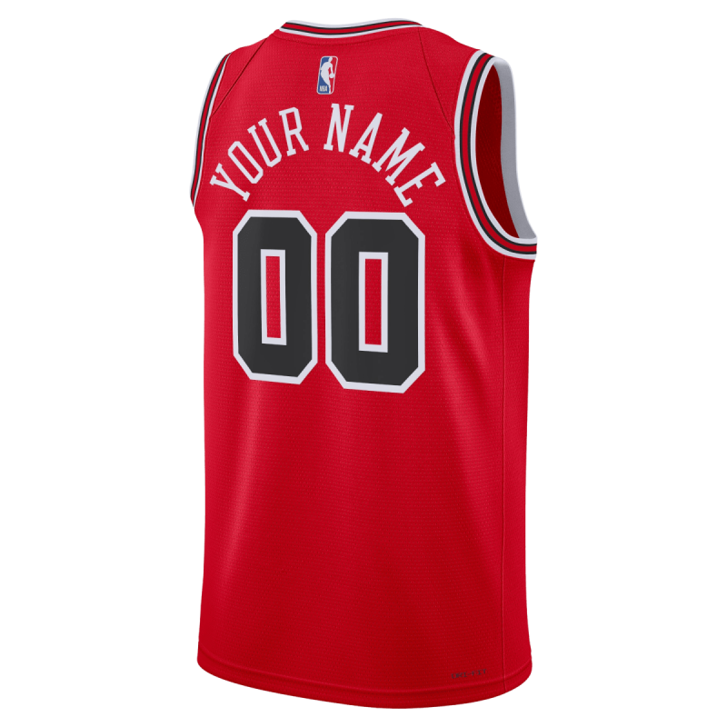 Maillot personnalisé icône rouge des Chicago Bulls