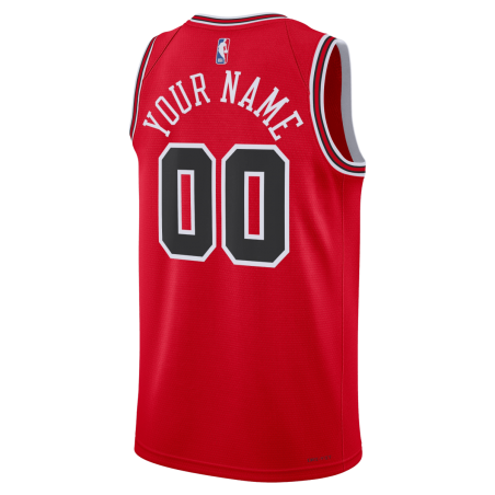 Maillot personnalisé icône rouge des Chicago Bulls