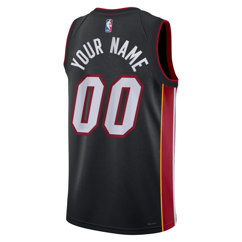 Maillot personnalisé icône noire Miami Heat