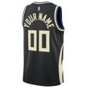 Maillot personnalisé Milwaukee Bucks Black Fast Statement