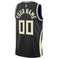Maillot personnalisé Milwaukee Bucks Black Fast Statement