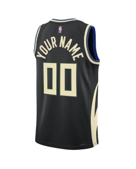 Maillot personnalisé Milwaukee Bucks Black Fast Statement