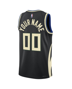 Maillot personnalisé Milwaukee Bucks Black Fast Statement