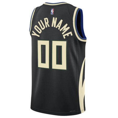 Maillot personnalisé Milwaukee Bucks Black Fast Statement