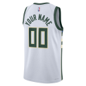 Maillot personnalisé de l'association blanche des Milwaukee Bucks