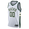 Maillot personnalisé de l'association blanche des Milwaukee Bucks