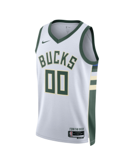 Maillot personnalisé de l'association blanche des Milwaukee Bucks